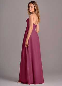 Azazie Joni Venta Final Vestido de Mora de Gasa de Corte en A Convertible con Sin tirantes image3