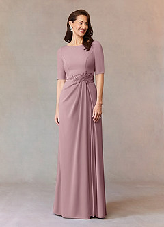 Azazie Joelle Mother of the Bride Dresses Dusty Rose A-Line Sequins Stretch Crepe Dress image2