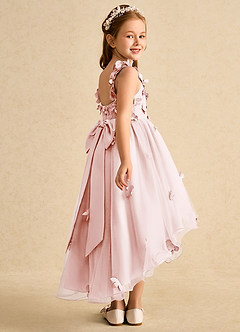 Azazie Tweety Flower Girl Dresses Blushing Pink A-Line Lace Tulle Dress image6