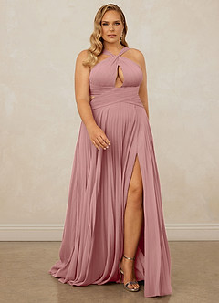 Christian Siriano Bridal for Azazie 1009 Bridesmaid Dresses Dusty Rose A-Line Pleated Chiffon Dress image9