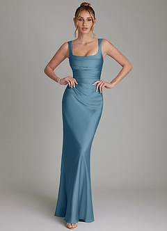 Azazie Agustina Bridesmaid Dresses Bermuda Mermaid Corset Stretch Satin Dress image1