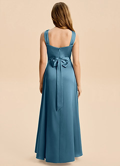 Azazie Kiki Junior Bermuda A-Line Bow Stretch Satin Dress image5