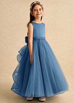 Azazie Lior Flower Girl Dresses Twilight Ball-Gown Pleated Tulle Dress image3