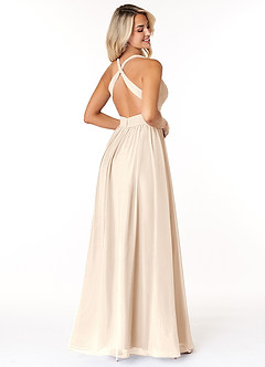 Azazie Ashia Bridesmaid Dresses White Alabaster A-Line Pleated Chiffon Dress image2