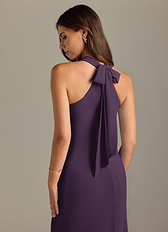 Azazie Doretta Bridesmaid Dresses Plum Mermaid Pleated Chiffon Dress image2