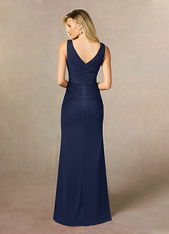 Azazie Winona Mother of the Bride Dresses Dark Navy Mermaid Sequins Mesh Dress image5