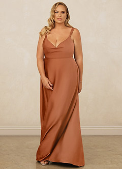 Christian Siriano Bridal for Azazie 1001 Bridesmaid Dresses Copper A-Line Sweetheart Neckline Stretch Satin Dress image15
