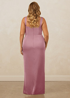 Christian Siriano Bridal for Azazie 1017 Final Sale Vintage Mauve Sheath Sweetheart Neckline Stretch Satin Dress image11