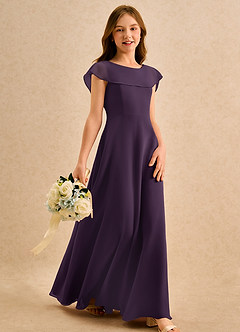 Azazie Kittie Girls Formal Flower Girl Klänningar Klänning A-Line i Chiffong image4