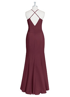 Azazie Carolina Bridesmaid Dresses Cabernet Mermaid Ruched Chiffon Dress image7