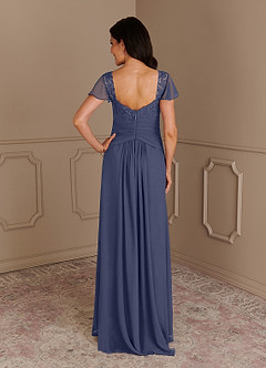 Azazie Gwenyth Mother of the Bride Dresses Stormy A-Line Lace Chiffon Dress image2