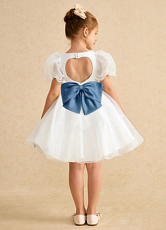 Azazie Debbie Abiti da Ragazza di Fiori Abito Principessa in Organza Scollo a Cuore Avorio Crepuscolo image1