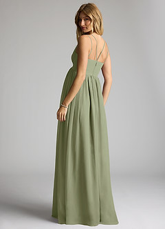 Azazie Emree Brautjungfernkleider für Schwangere A-Linie Chiffon Bodenlänge Kleid image5