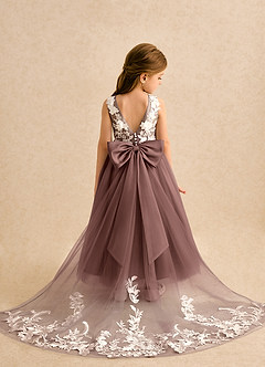 Azazie Mixie Robe Demoiselle D'honneur Fillette Robe Princesse en Dentelle Expresso image1