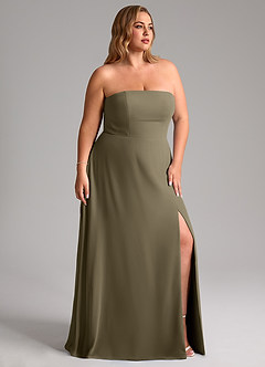 Azazie Wren Bridesmaid Dresses Willow Green A-Line Side Slit Chiffon Convertible Dress image11