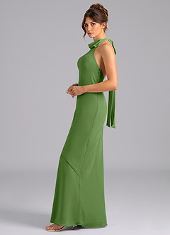 Azazie Velli Bridesmaid Dresses Basil Mermaid High Neck Chiffon Dress image5