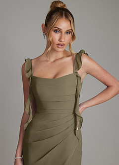 Azazie Jessamine Bridesmaid Dresses Willow Green Mermaid Corset Chiffon Dress image3