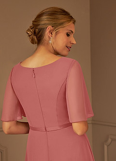 Azazie Tricia Mother of the Bride Dresses Antique Rose A-Line V-Neck Pleated Chiffon Dress image7