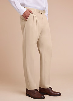 front Owen Tan Lightweight Tailored Dress Pants