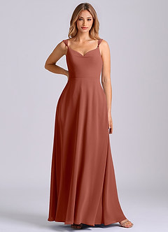 Azazie Beatrice Bridesmaid Dresses Auburn A-Line Sweetheart Neckline Chiffon Dress image3