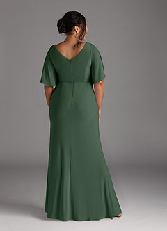 Azazie Louanne Mother of the Bride Dresses Eucalyptus Mermaid Boatneck Pleated Luxe Knit Dress image9