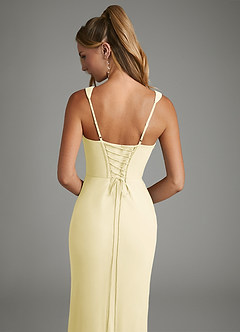 Azazie Asa Bridesmaid Dresses Lemon Sorbet Sheath Corset Chiffon Dress image7