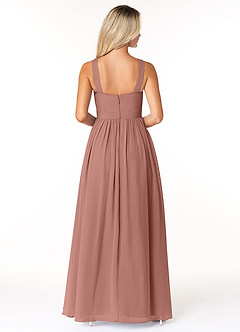 Azazie Elvira Bridesmaid Dresses Cedar Rose A-Line Pleated Chiffon Dress image2