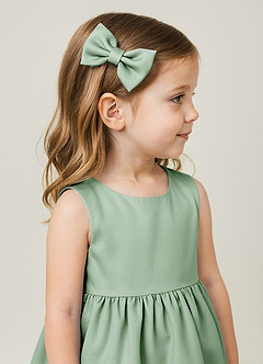 front Matte Satin Bow Hair Clip Set