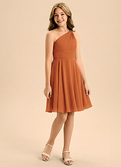 Azazie Charlize Junior Klä av A-Line i Chiffong Plisserad image3