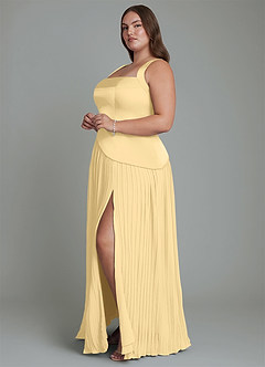 Azazie Stephanie Bridesmaid Dresses Butter A-Line Pleated Stretch Satin Dress image10