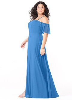 Azazie Sue Bridesmaid Dresses Blue Jay A-Line Off the Shoulder Chiffon Convertible Dress image9