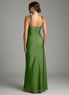 Azazie Ellia Bridesmaid Dresses Basil Sheath Bow Stretch Satin Dress image5