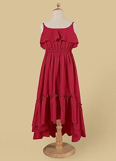 Azazie Karmen Flower Girl Dresses Scarlet A-Line Ruched Chiffon Dress image6
