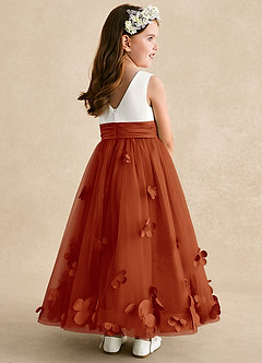 Azazie Vi Flower Girl Dresses Paprika A-Line Sleeveless Tulle Dress image4