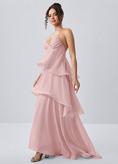 Eliaofen Trübes Rosa A-Linien-Chiffon-Rüschen-Sonnenkleid image7