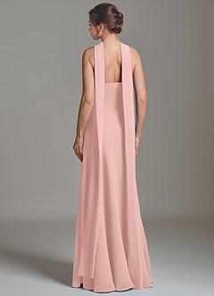 Azazie Ilana Robes de demoiselle d'honneur Robe Trapèze en Mousseline de soie Bustier Rose Poudré image2