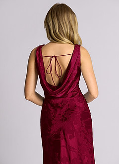 Azazie Rylina 신부 들러리 드레스 인어 절하다 자카드 바닥 길이 드레스 image2