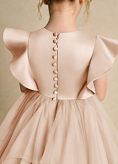 Azazie Chirp Flower Girl Dresses English Rose Ball-Gown Tulle Dress image6