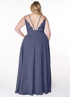 Azazie Lennon Bridesmaid Dresses Stormy A-Line Lace Chiffon Dress image8