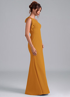 Azazie Rinna Bridesmaid Dresses Butterscotch Mermaid One Shoulder Chiffon Dress image5