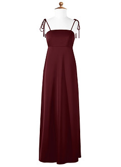 Azazie Violeta Junior Robe Trapèze en Satin extensible Arc Cabernet image5