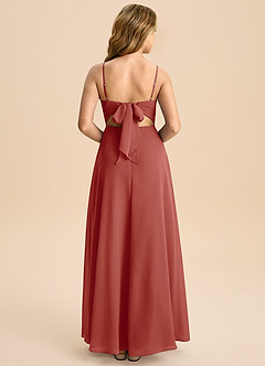 Azazie Shale Junior Robe Trapèze en Mousseline de soie Arc Terracotta image2