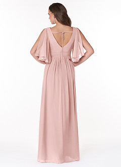 Azazie Temeka Robes de demoiselle d'honneur Robe Trapèze en Mousseline de soie Rayé Rose Poudré image6