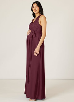 Azazie Athena Final Sale Empire Ruched Chiffon Floor-Length Dress image3