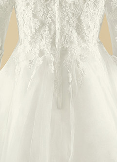 Azazie lindsay Flower Girl Dresses Diamond White Ball-Gown Lace Tulle Dress image10