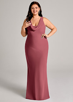 Azazie Rylina Bridesmaid Dresses Merlot Mermaid Pleated Chiffon Dress image10