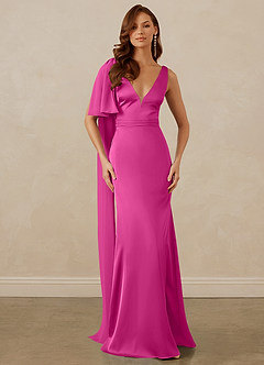 Christian Siriano Bridal for Azazie 1011 Robes de demoiselle d'honneur Robe Sirène en Satin extensible Arc Fuchsia image1