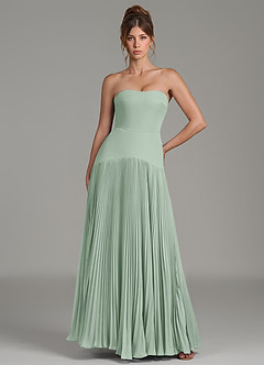 Azazie Yuliana Bridesmaid Dresses Agave A-Line Strapless Chiffon Dress image1