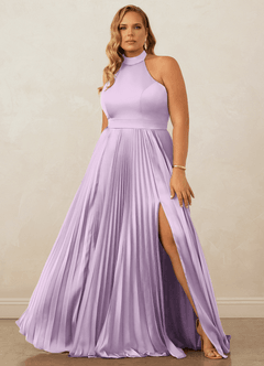 Christian Siriano Bridal for Azazie 1007 Brautjungfernkleider A-Linie Plissee Stretch-Satin Kleid Frostiges Flieder image8