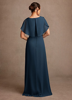 Azazie Frieda Mother of the Bride Dresses Dark Navy A-Line Applique Chiffon Dress image3